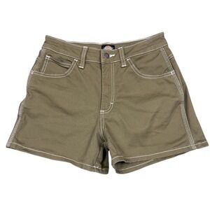 Dickies Carpenter Shorts Womens 25 Army Green Contrast Stitch Workwear